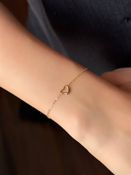 دستبند طلا قلب کدBR2074