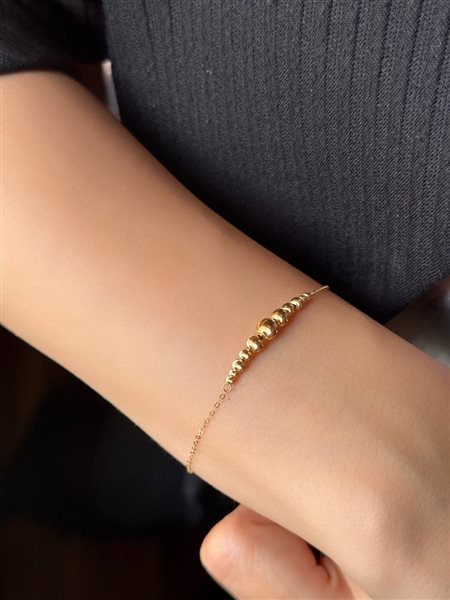 دستبند طلا گوی کدBR2076