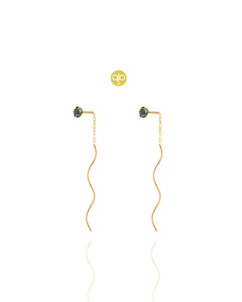 گوشواره طلا تک نگین کدE1817