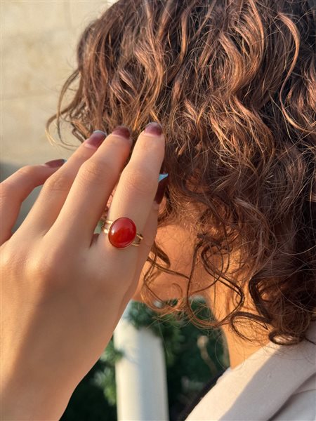 انگشتر طلا عقیق کدR2609