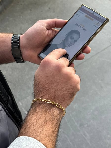 دستبند طلا هرمس پهن (زنانه و مردانه)BR779