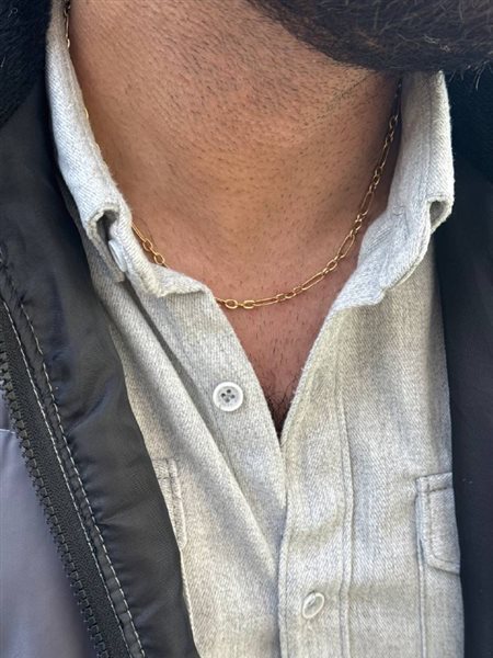 گردنبند طلا هرمس پهن(زنانه ومردانه)کدNC1627