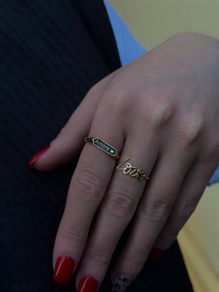انگشتر طلا Love کدR2336