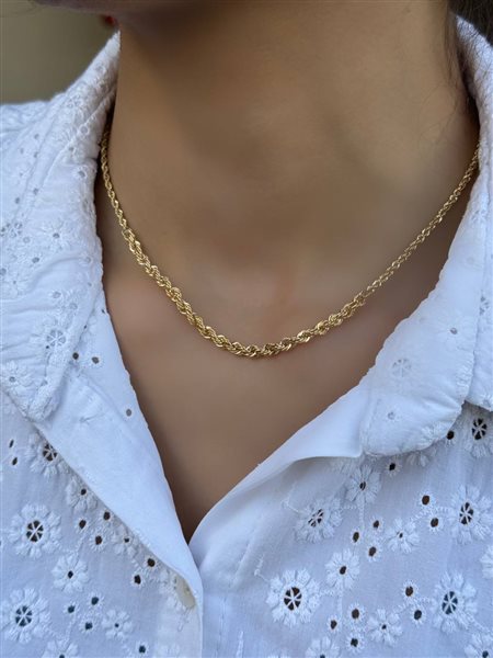 گردنبند طلا  طنابی کونیک متوسط کدNC1810