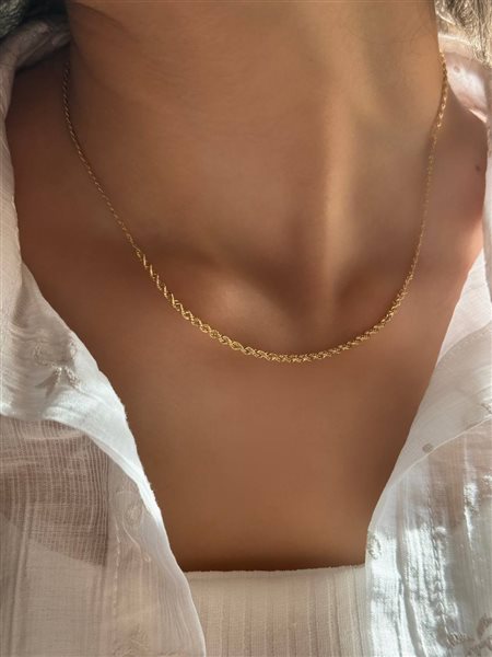 گردنبند طلا طنابی کونیک ظریف کدNC3244