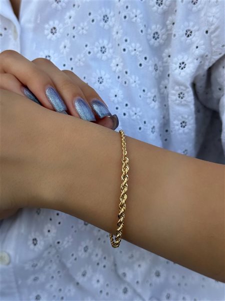 دستبند طلا طنابی کونیک ضخیم کدBR2041