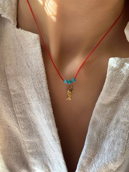 گردنبند طلا ماهی کدNS243