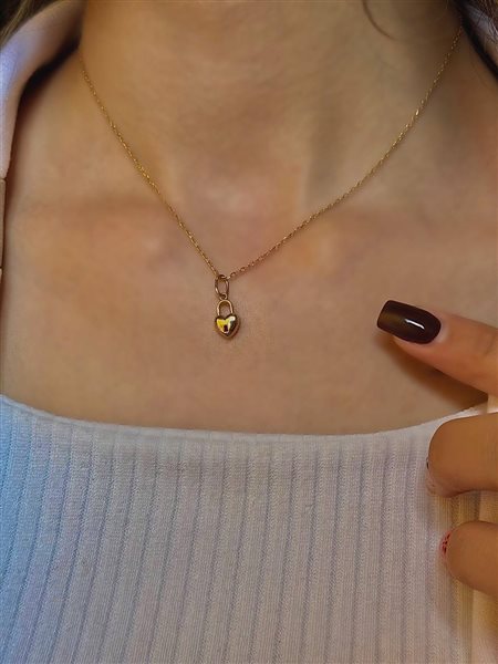 مینی پلاک طلا قفل کدN3337