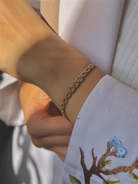 دستبند طلا مکرومه کدBRS931