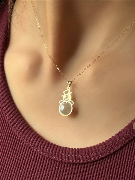 پلاک طلا آدم برفی کدN3374