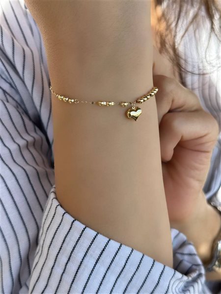 دستبند طلا قلب کدBR2070