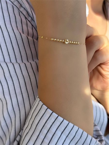 دستبند طلا گوی سبک کدBR2071