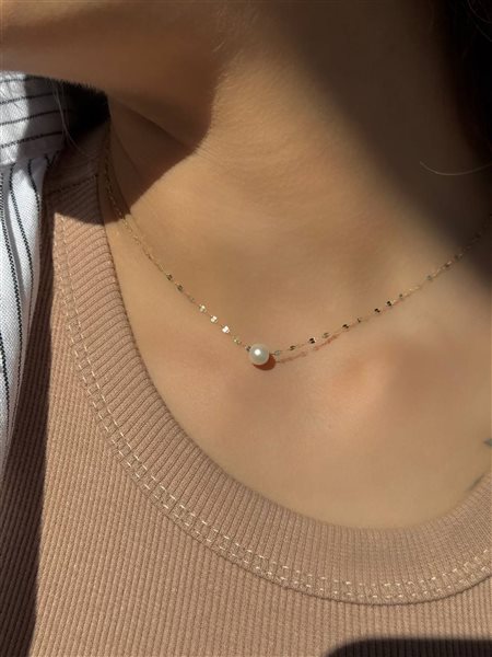 گردنبند طلا مروارید متوسط کدNC1904