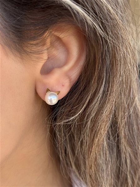 گوشواره طلا گربه کدE1758