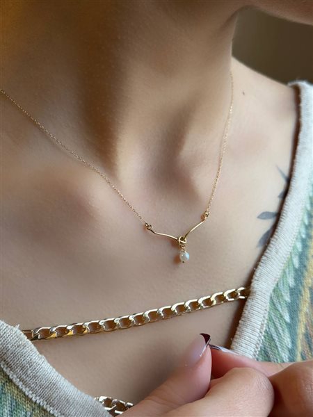 گردنبند طلا مروارید کدNC1922