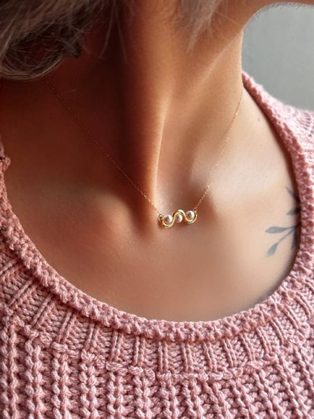 گردنبند طلا مروارید کدNC1932