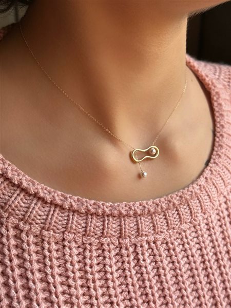 گردنبند طلا مروارید کدNC1933