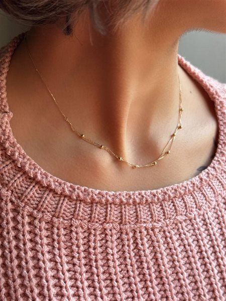 گردنبند طلا گوی کدNC1934