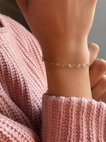 دستبند طلا بیضی کدBR2077