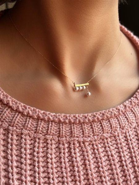 گردنبند طلا مروارید کدNC1936