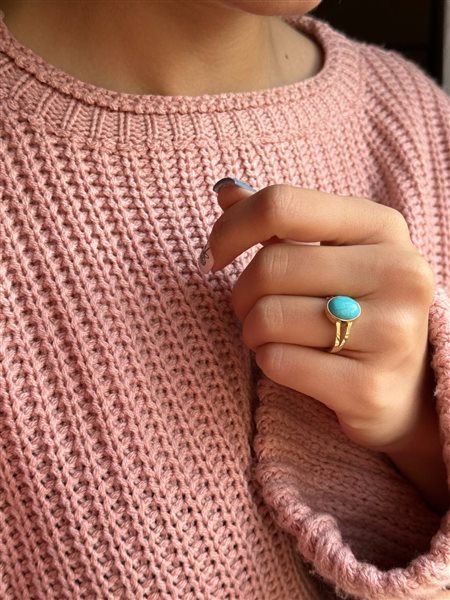 انگشتر طلا فیروزه کدR2442