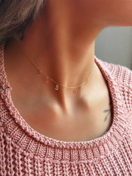 گردنبند طلا قلب سبک کدNC1938