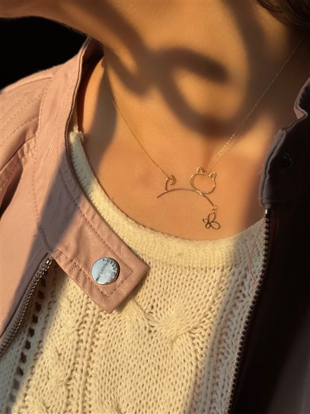 گردنبند طلا گربه کدNC1945