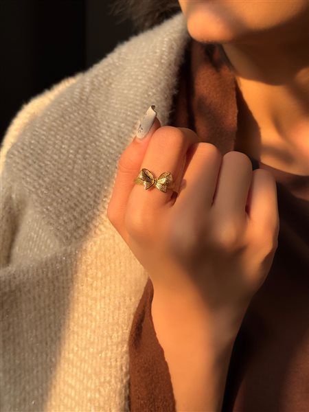 انگشتر طلا پاپیون کم اجرت کدR2445