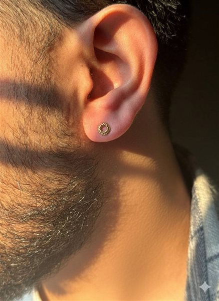 گوشواره طلا دایره (تک لنگه) کدE1806