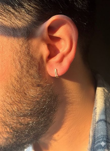 گوشواره طلا مربع(تک لنگه)کدE1811