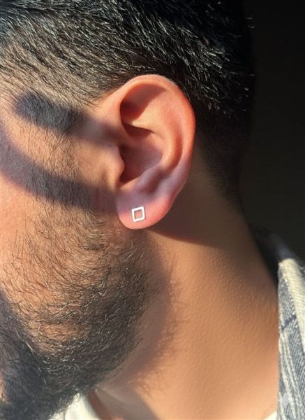 گوشواره طلا مربع (تک لنگه)کدE1812