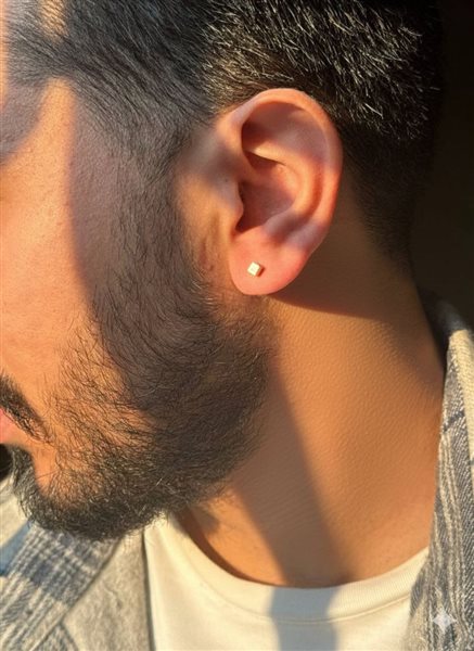 گوشواره طلا مکعب کدE1815