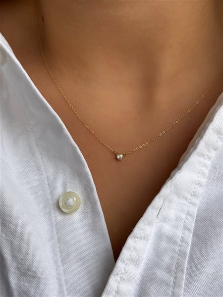 گردنبند طلا تک نگین کدNC1953