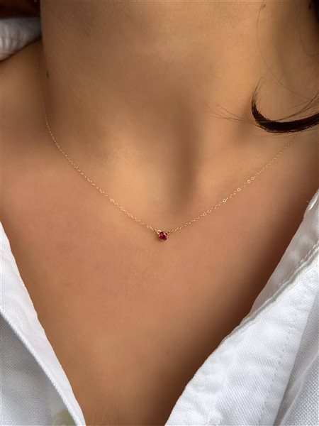 گردنبند طلا تک نگین کدNC1956