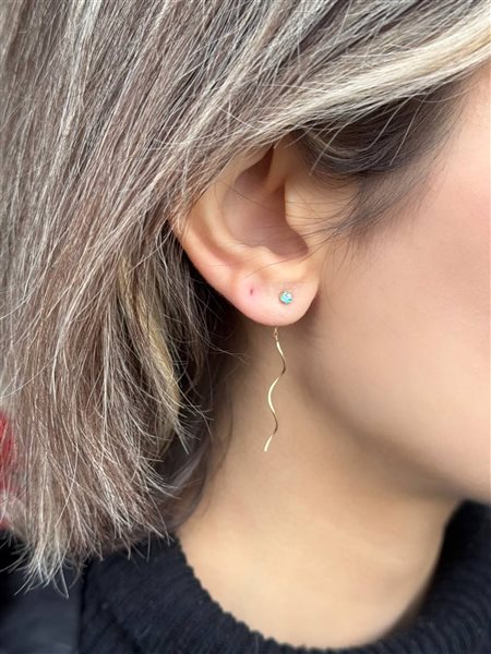 گوشواره طلا تک نگین کدE1817