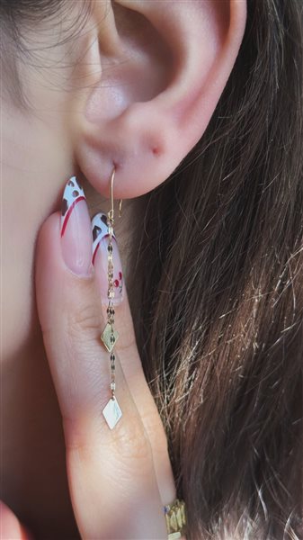 گوشواره طلا لوزی کدE1825