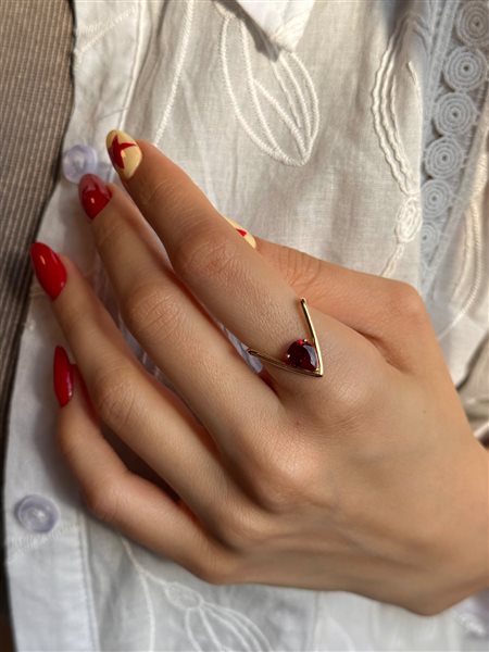 انگشتر طلا تک نگین کدR2508