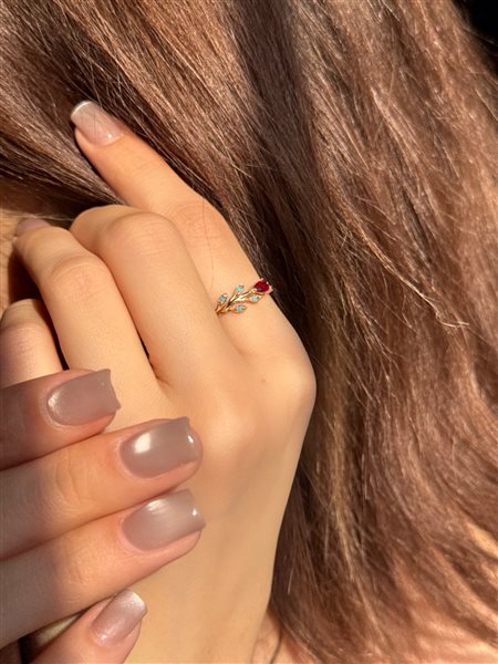 انگشتر طلا گل کدR2557