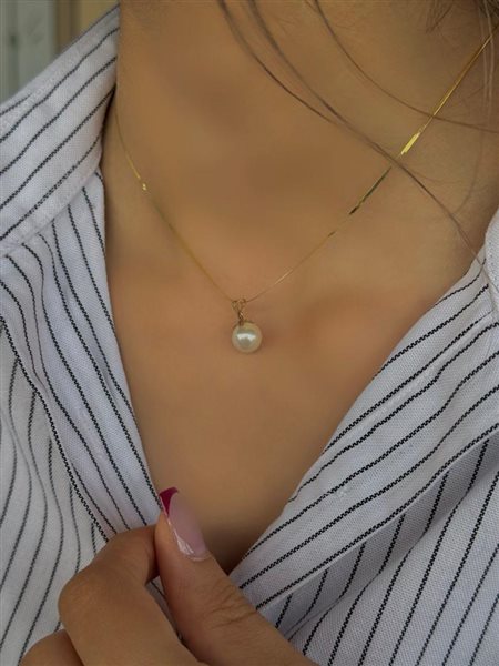 پلاک طلا مروارید سفید کدN539